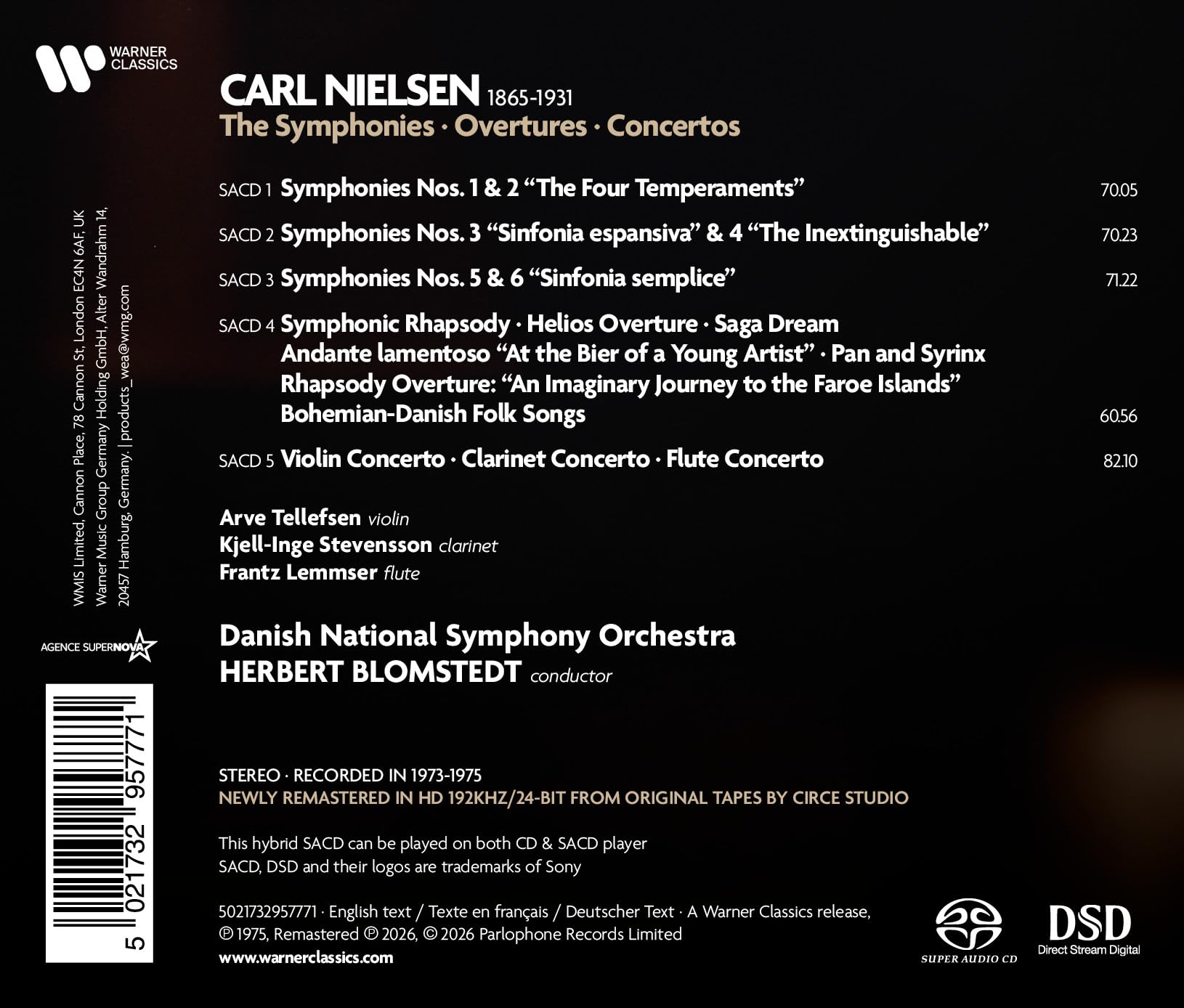 Nielsen: Symphonies, Overtures & Concertos (5