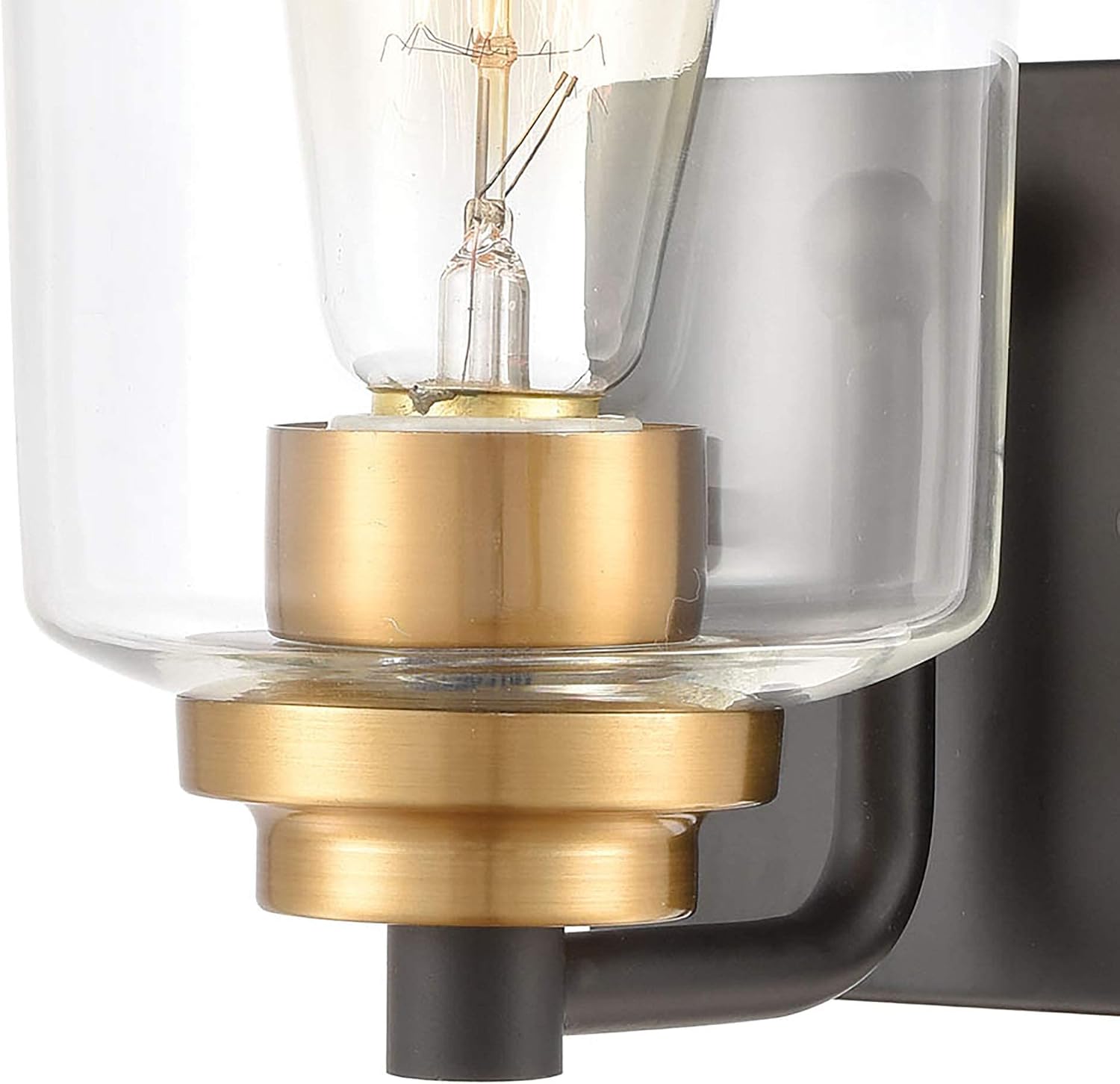 Elk Home Robins Vanity Light - 1-Light in Matte Black Finish, with Clear Glass, Transitional Style