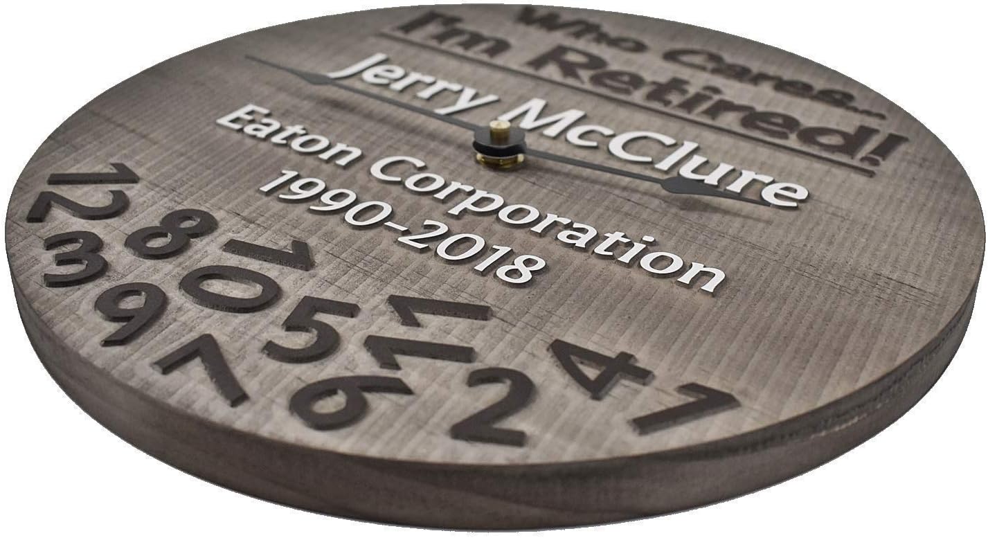 11 Inch Personalized Retirement Clock Handmade from Wood