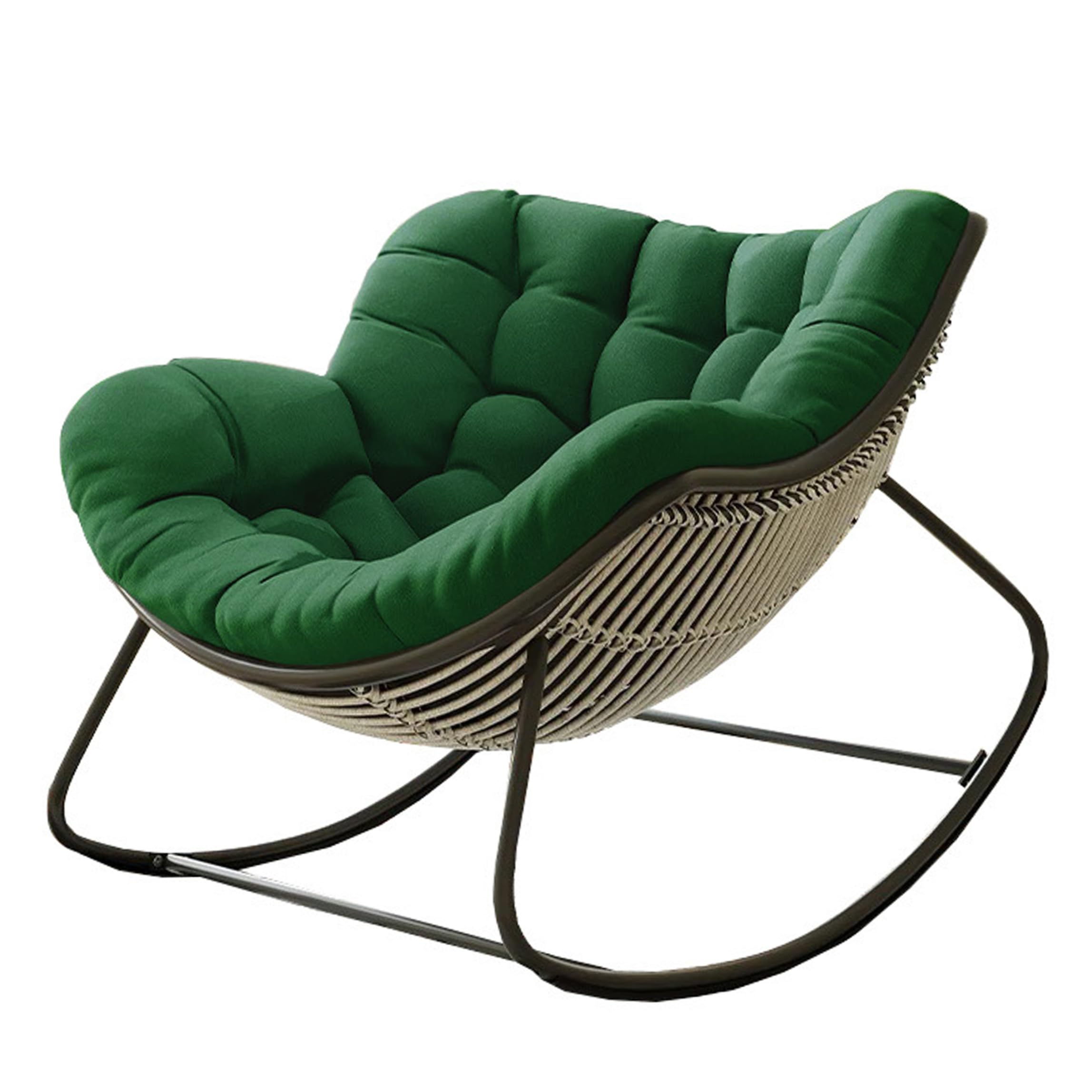 Sjfbebsy Papasan Chair Cushion, Comfort Rocking Chair Cushion 47.2x39.4x3.9 Inch Thick Supportive Padding Dark Green, Rocking