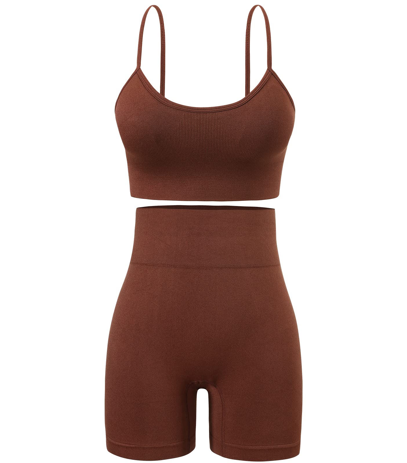 Ourgifts Workout Sets for Women 2 Piece Outfits Gym Shorts Women High Waisted with Adjustable Padded Sports Bra Gym Sets
