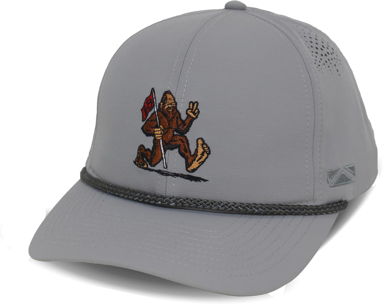 Paramount Outdoors Sashquatch Bigfoot Performance Golf Hat with Laser Perforation and Stretch Comfort Snapback (Grey - OSFA) - Image 6