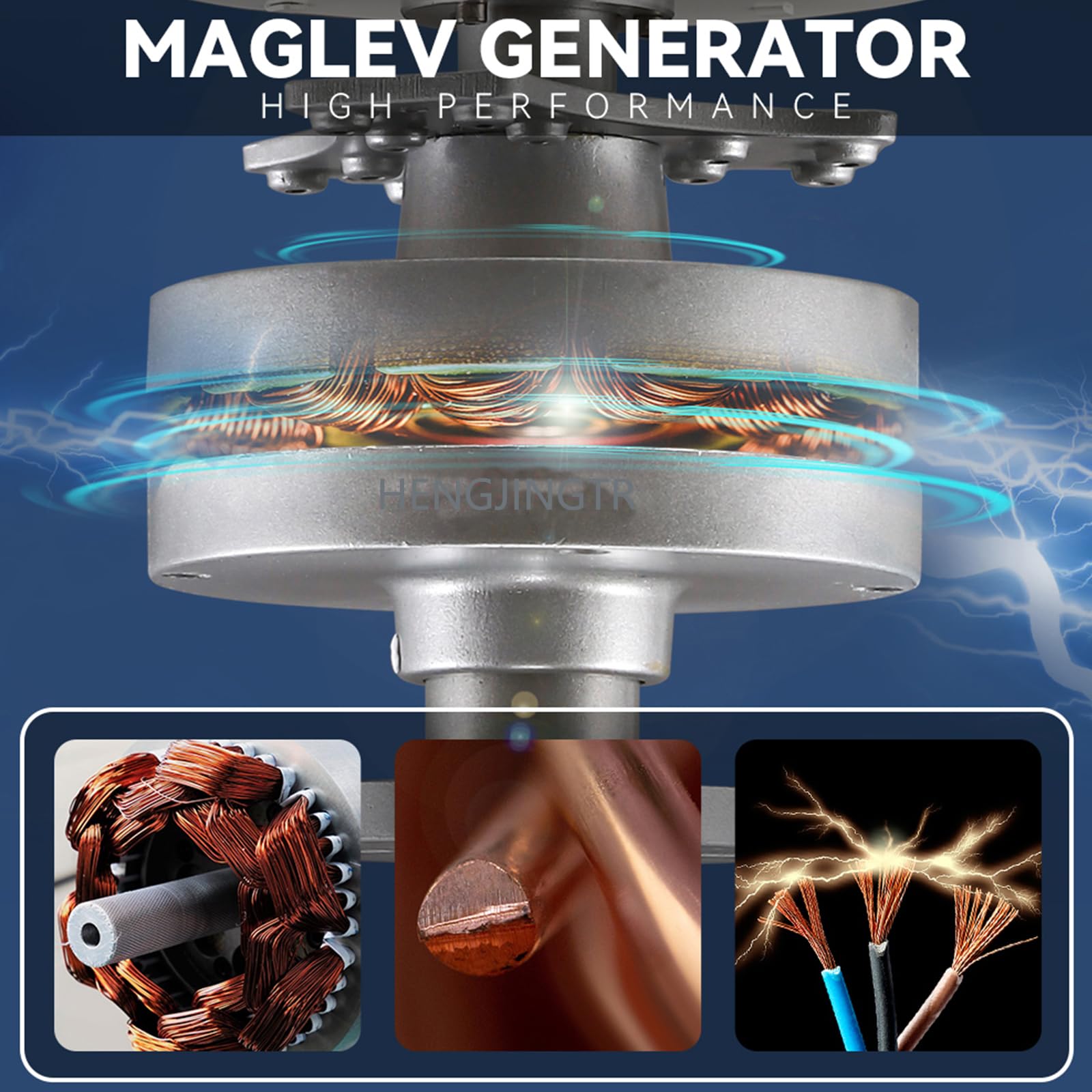 12V-220V Kit Generatore di Turbina Eolica, 12000W AC Generatore Permanente A Magnete Kit Generatore di Energia Eolica per Uso Esterno del Cortile E Sistemi di Turbine Eoliche