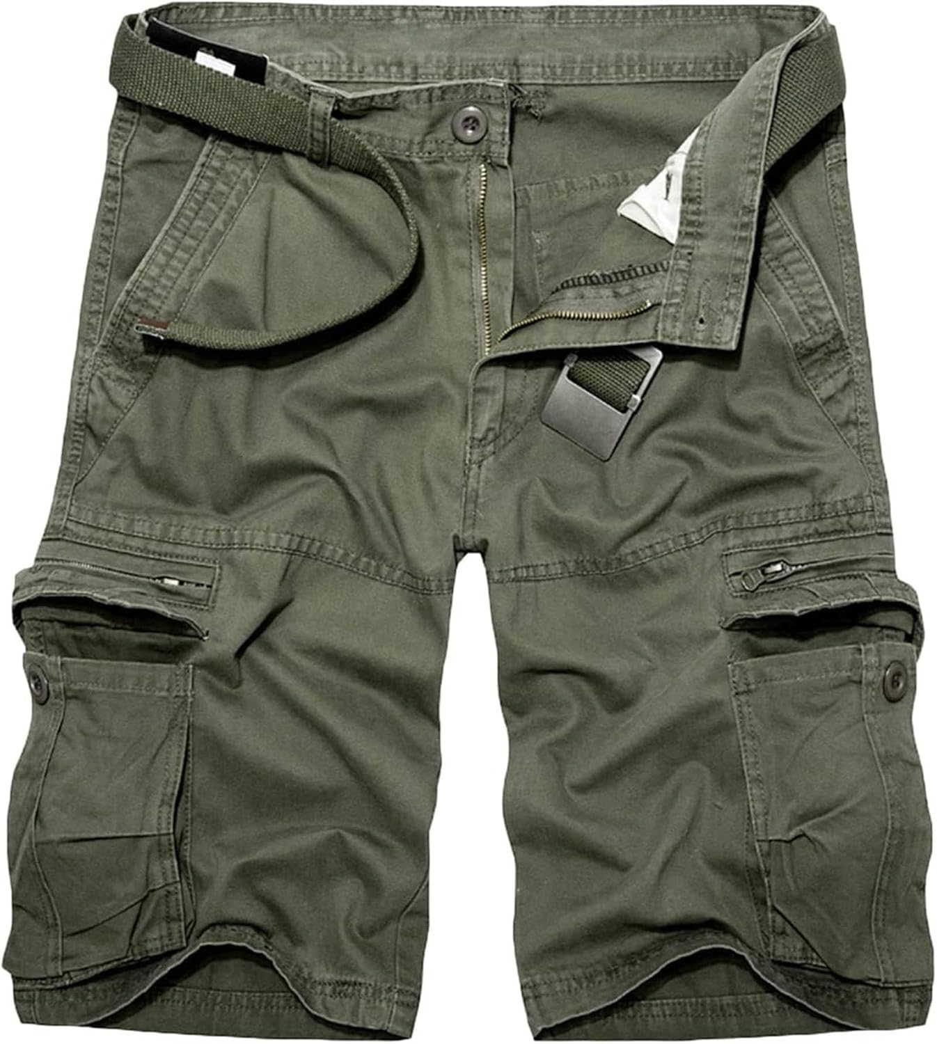 Maiyifu-GJ Men's Lightweight Outdoor Cargo Shorts Multi-Pockets Cotton Shorts Summer Casual Hiking Shorts
