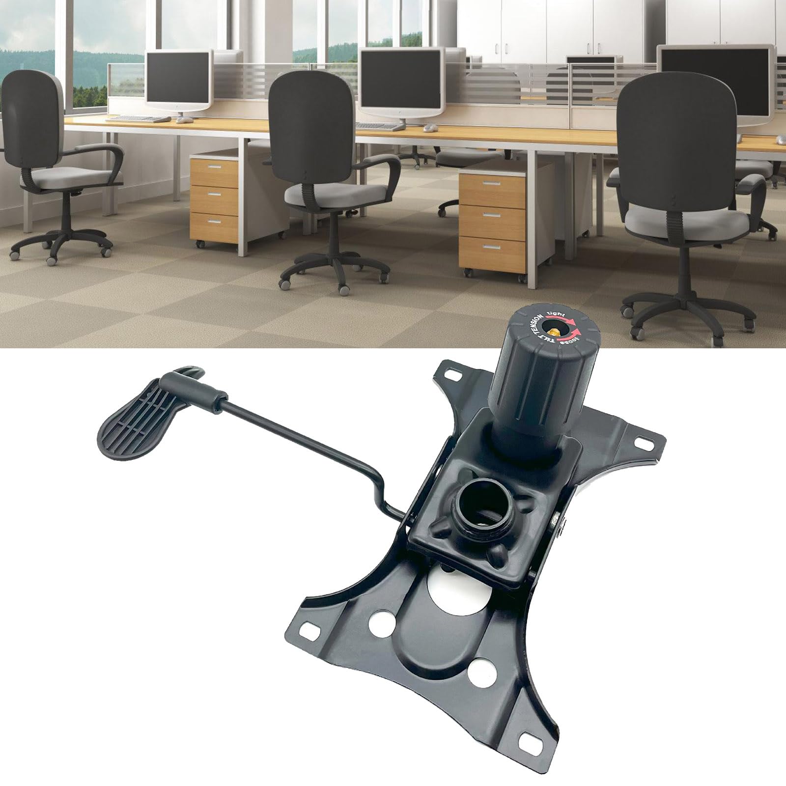 Ergonomiczne krzesło biurowe z mechanizmem przechylania, obrotowa podstawa, regulowana wysokość, wygodne krzesło do biurka komputerowego, części zamienne dla lepszego podparcia