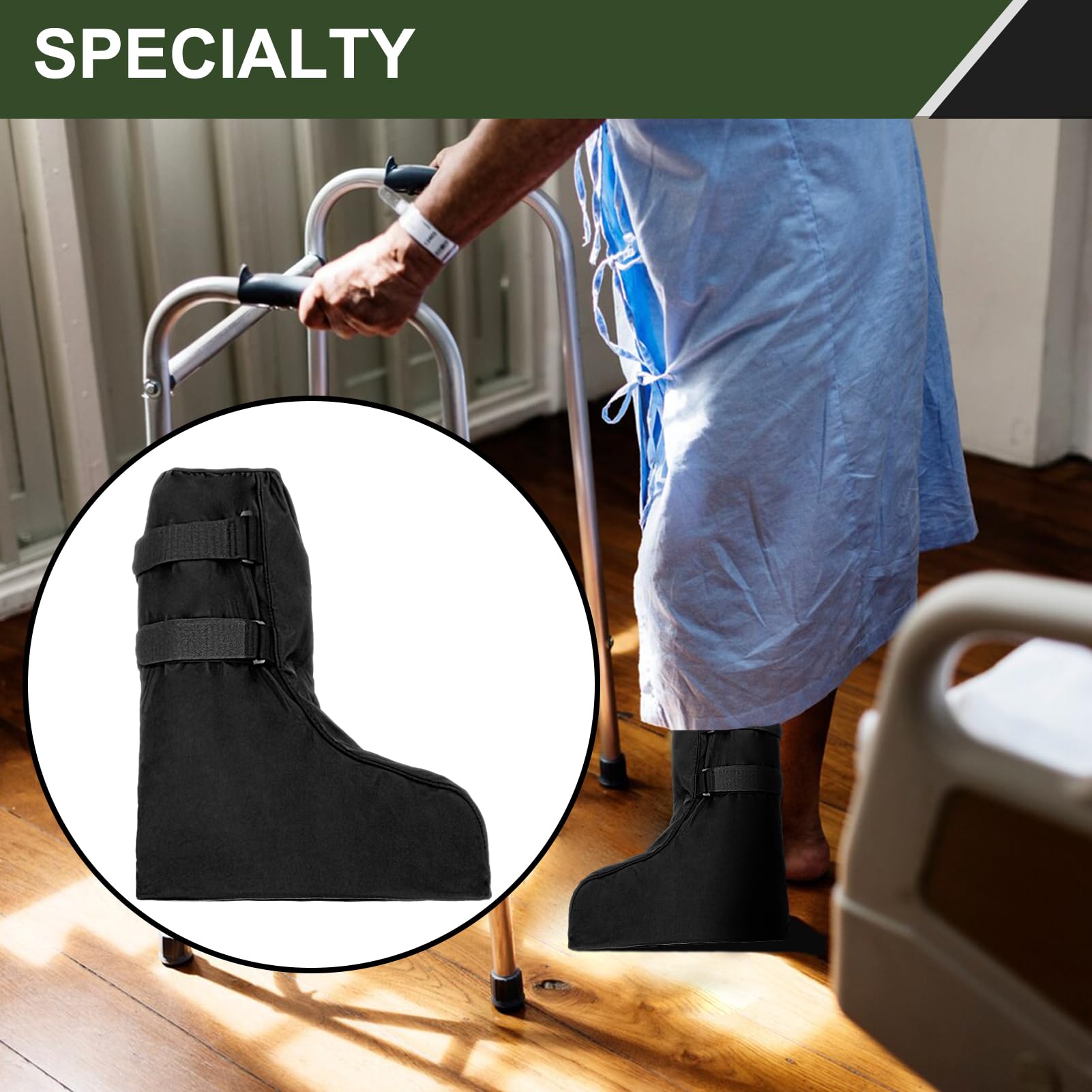 Couvre-bottes médicales imperméables Air Cam Walker Bottes de fracture Bottes orthopédiques médicales pour pied et entorse à la cheville (M)