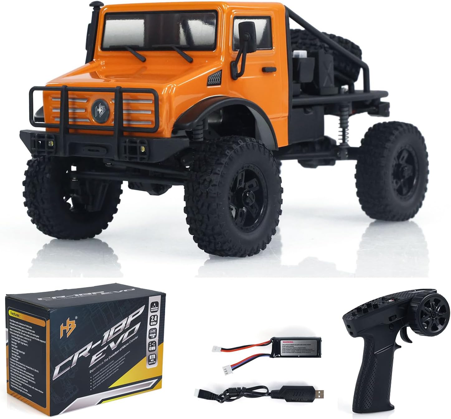 1/18 RC Rock Off-Road Vehicles Wireless Control 4WD Crawler Car CR18P Remote Control Light System Motor Servo ESC Hobby Model