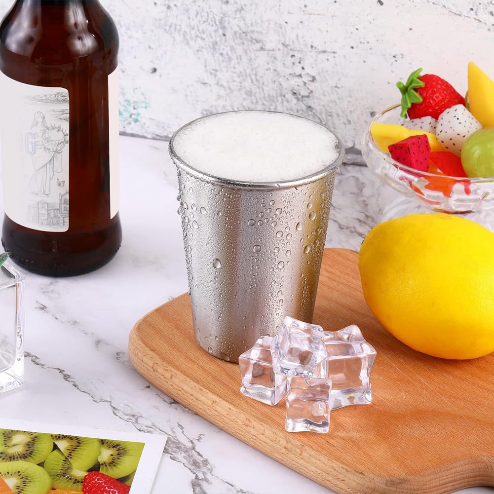 Confezione da 16 Bicchieri Durevoli In Acciaio Inossidabile - Leggeri, Infrangibili per, Viaggi e Uso Esterno (12 Oz/350 Ml)