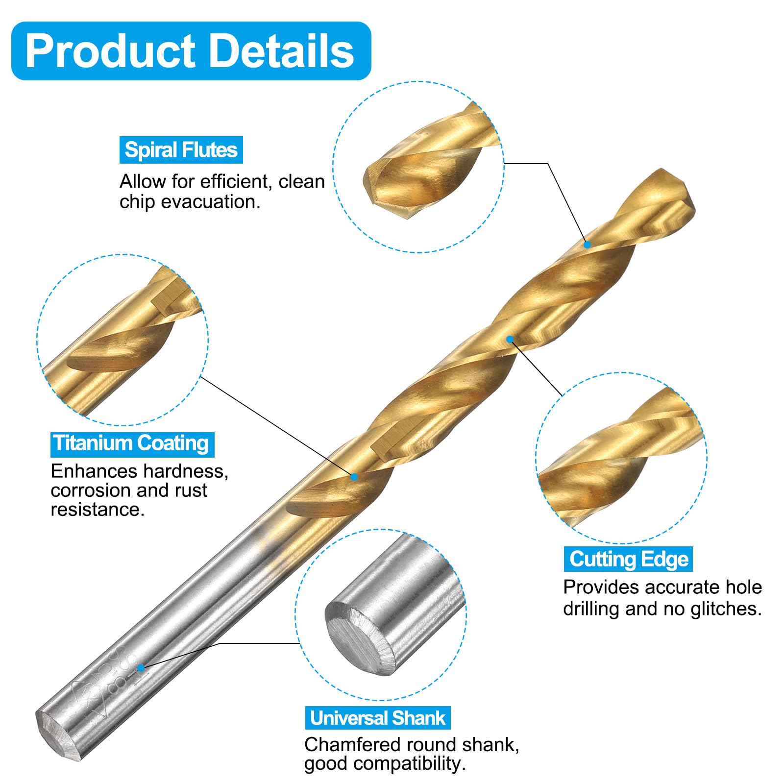 Set di maschi e punte da trapano, 1 maschio per filettatura a scanalatura dritta da 1/8-27 NPT e 1 punta elicoidale da 8,3 mm, kit di utensili per filettatura HSS-6542 non rivestiti/rivestiti in ti
