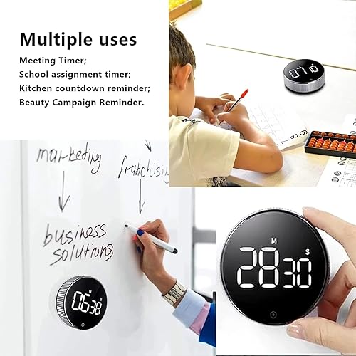 Miniatura 2 de MAIDELI Temporizadores digitales de cocina, temporizador magnético de cuenta regresiva con pantalla LED grande, volumen ajustable para aula, cocina,