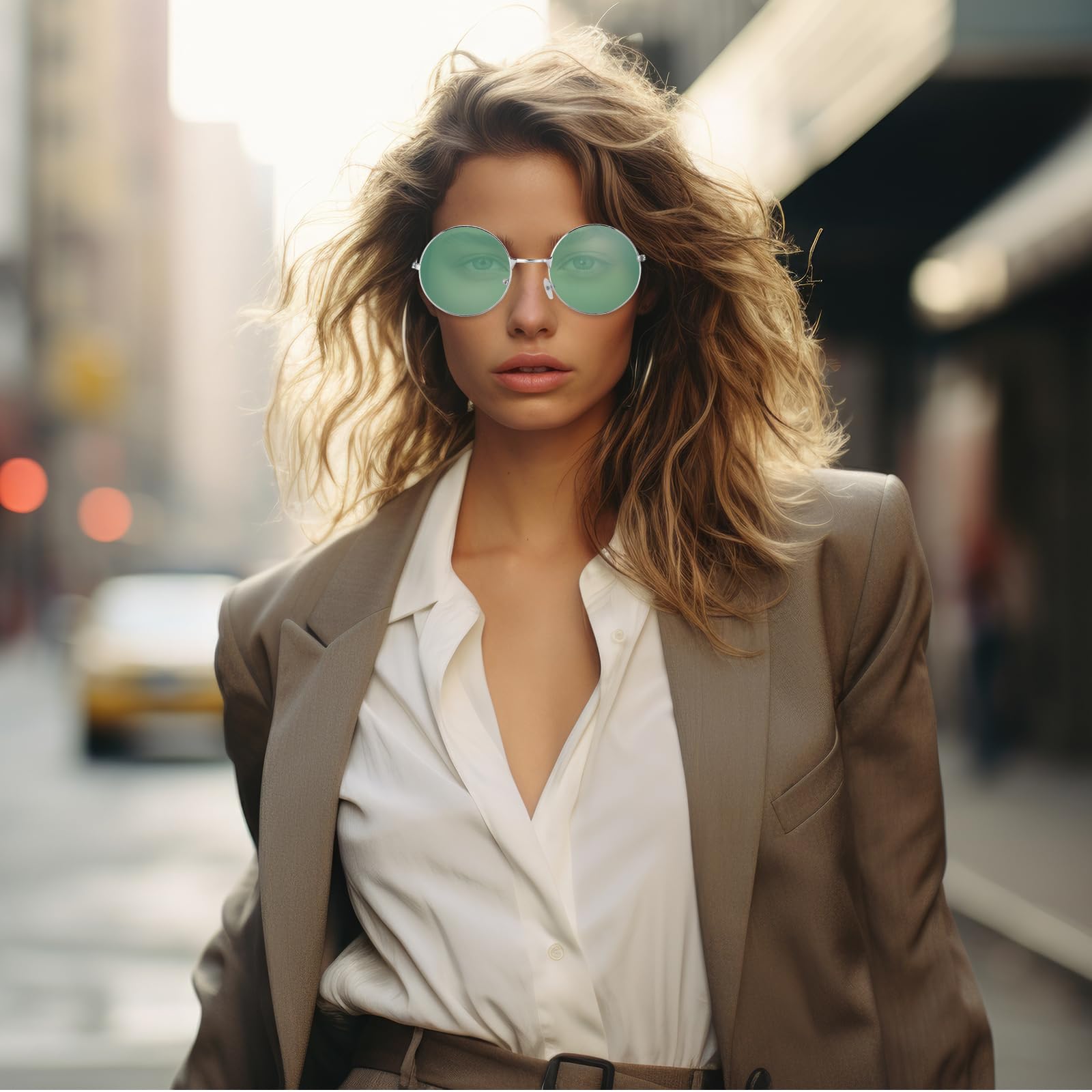 Kanayu Paquete de 50 pares de lentes de sol redondos hippie, lentes de colores circulares, estilo retro de los años 60 y 70, para mujeres y hombres