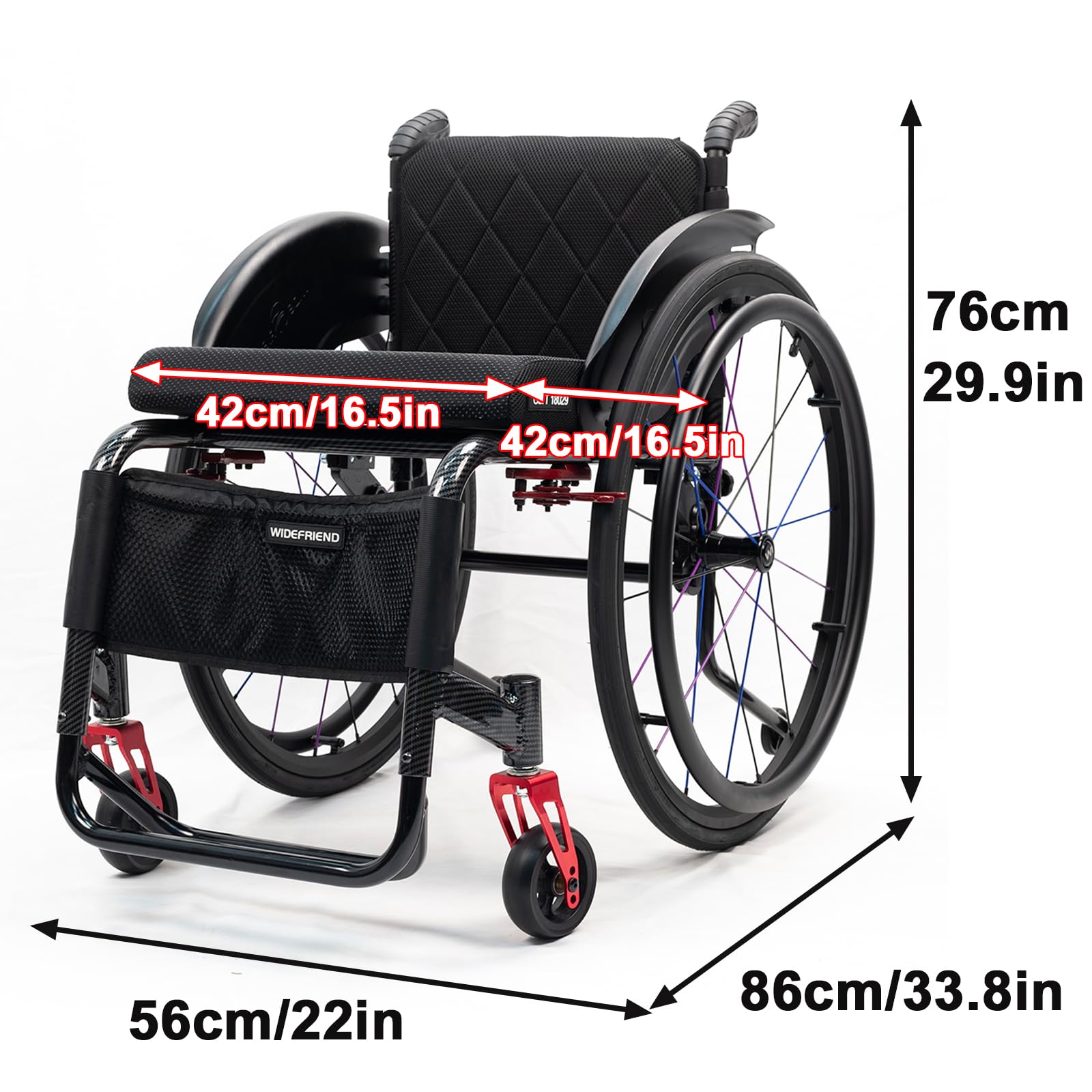 Silla de ruedas deportiva ligera para movilidad en todo tipo de terrenos.