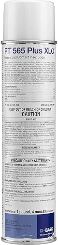 BASF PT 565 Plus XLO - Insecticida de contacto presurizado - Espray de piretrina para hormigas, cucarachas, arañas - Estuche para 12 latas