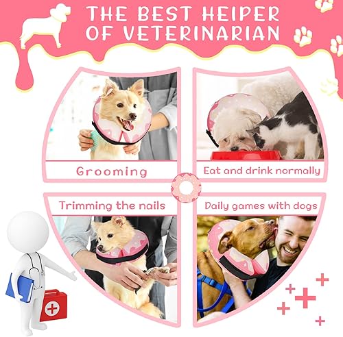 Miniatura 3 de Collar de dona inflable protector para perros y gatos, alternativa suave al cono de perro para recuperación de mascotas después de la cirugía,