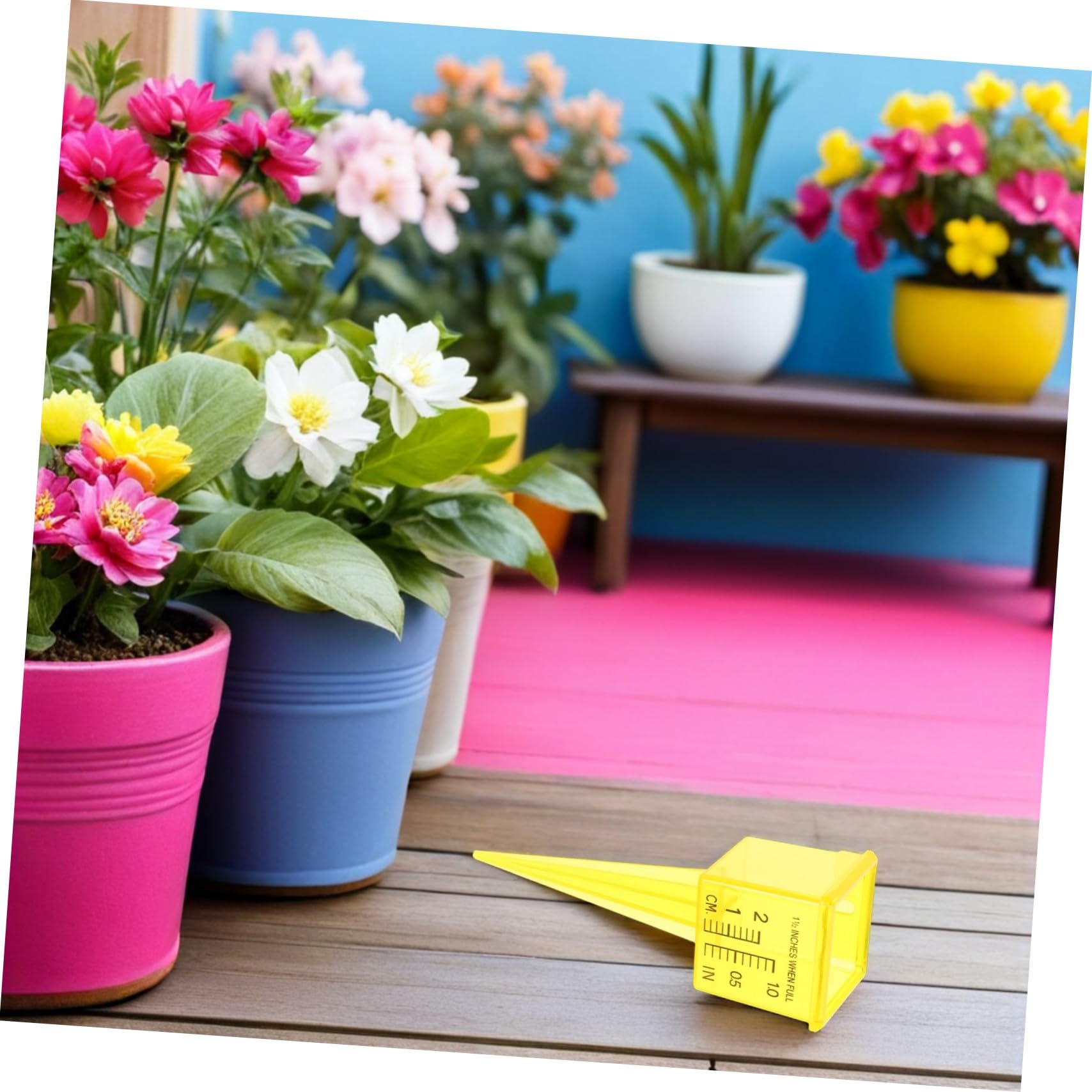Lot de 20 Compteurs d'eau Réutilisables pour Pelouse Jardin Arroseur Pluviomètre Outil De Niveau d'eau Pluviomètre À Vidange Automatique Jaune