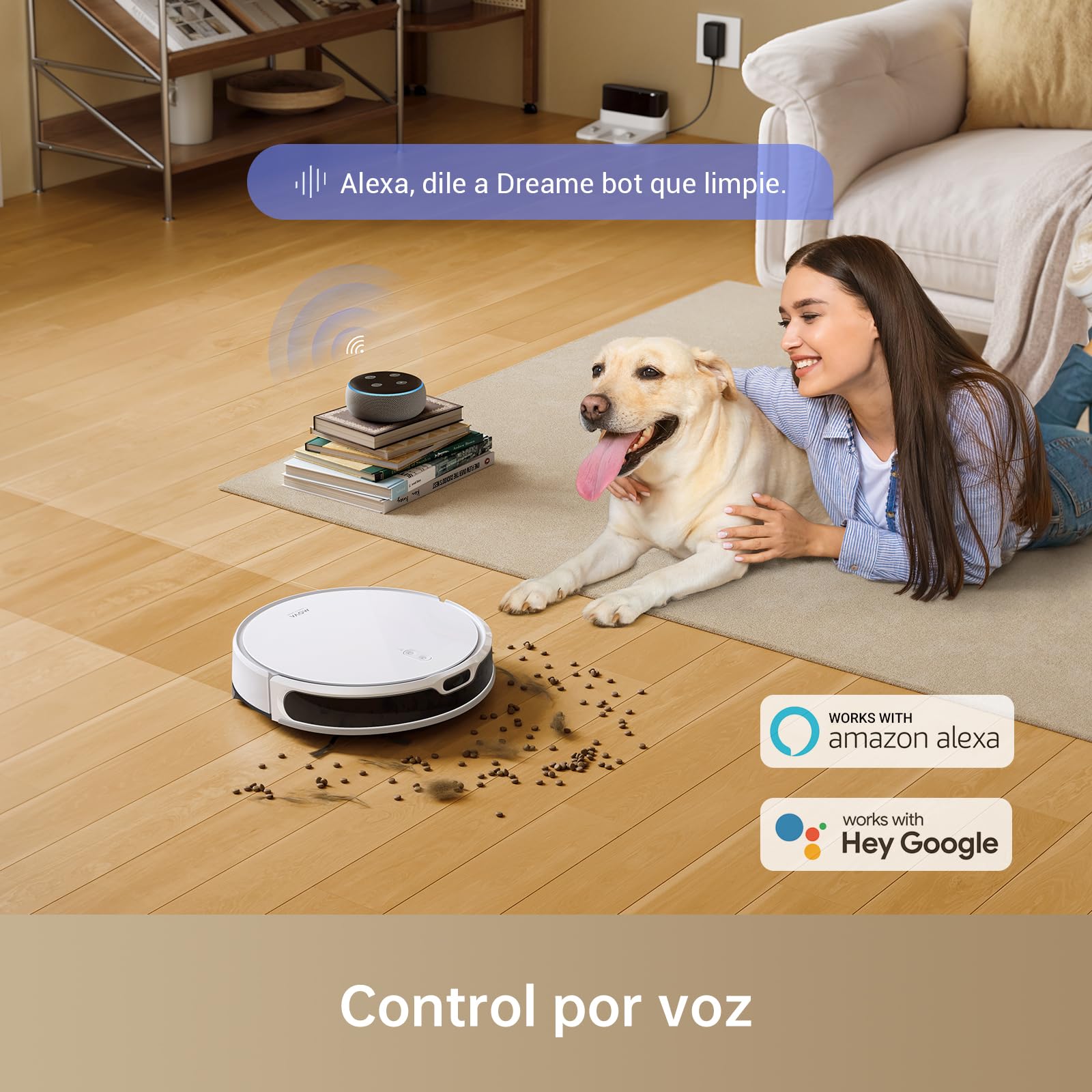Mova M1 Robot Aspirador y Fregador, Potente succión de 4500 Pa, diseño Compacto, mapeo Solid-Fixed (SOF), Dispositivo 2 en 1: aspira y friega