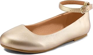 K KomForme Girl's Ballerina Flat Ankle Strap Dress Ballet...