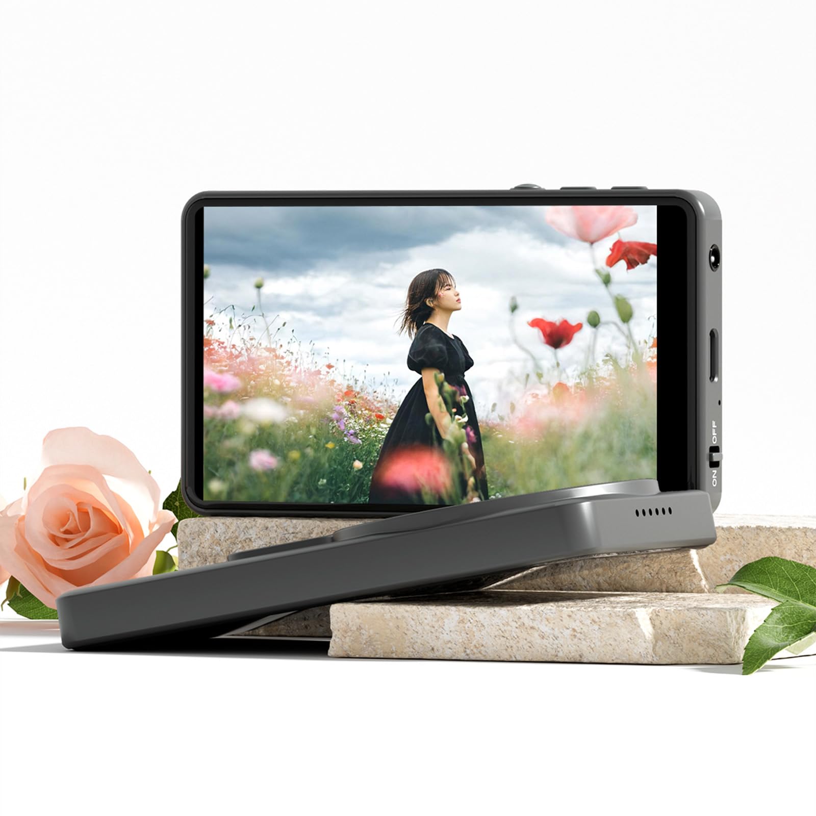 Handy-Selfie-Monitor-Bildschirm mit 3,5-mm-Stecker und Lautsprechern für Live-Stream-Monitore mit rückseitiger Kamera, tragbares Vlog-Inhaltserstellungswerkzeug