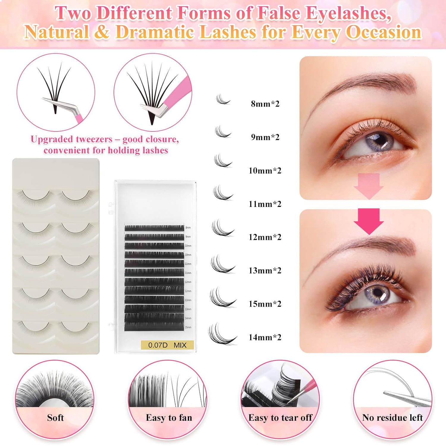 Lash Kits Extensions Kit for Beginners, Eyelash Lash Extension Kit for Beginners with Lash Mannequin Head, Lash Extension Practice Kit Starter Kit with Everything USB Fan, Lash Glue, Shampoo