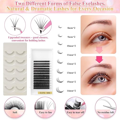 Miniatura 10 de EyeLash Extension Kit for Beginners, Professional Lash EyeLash Extension Practice Kit with Everything, Mannequin Head, Eye Lashes Glue, Lash Kit for