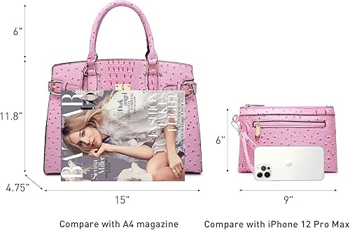 Miniatura 4 de MKP Bolsos satchel de moda para mujeres y carteras, bolsos tote con asa superior para damas, bolsos de hombro para trabajo con billetera de muñeca a