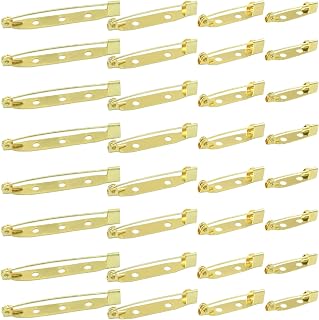 Gold Brooch Pins Backings, 50 Pcs | 4 Size, Secure Clasp, Pinback Bar Pins, DIY Crafting, Name Tags, Jewelry Making
