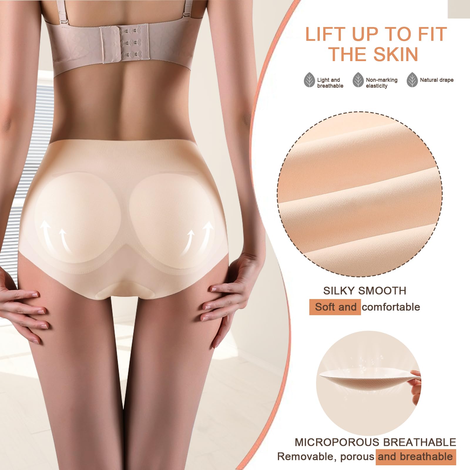 Damen Butt Lifter Po Push Up Unterhose Gepolsterter Unterwäsche Fake Ass Hüfte Butt Lifter Shapers Bauchweg Miederhose Nahtlose Shapewear Hip Enhance Figurformender Höschen