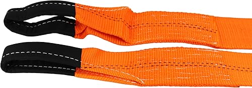Miniatura 4 de HFS (R) Protector de árboles, correa de cabrestante, correa de remolque, capacidad de 30,000 libras (naranja, 3 x 30 pies)