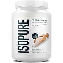 Isopure Zero Carb Whey Isolate Protein Powder, Unflavored 1 LB | 25g Protein Per Serving, 100% Whey Protein Isolate, Gluten Free, with Added Vitamins for Immune Support & Muscle Recovery