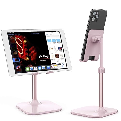 Doboli Cell Phone Stand, Phone Stand for Desk, Phone Holder Stand Compatible with iPhone and All Mobile Phones Tablet, Gifts for Adults Women Men Mom Wife, Pink - rose gold pink