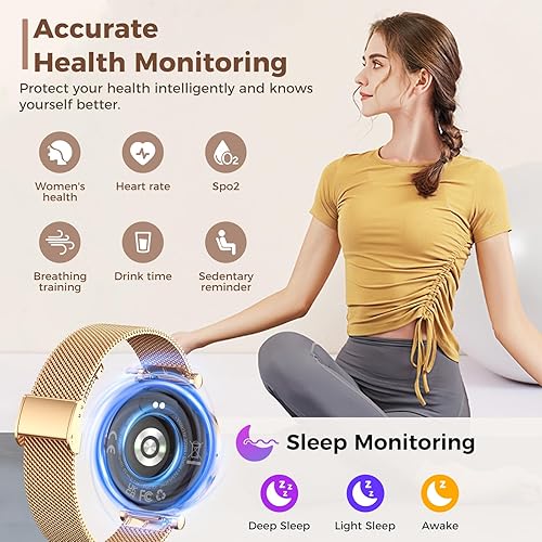 Miniatura 3 de Reloj inteligente para mujer, pantalla AMOLED HD, rastreador de actividad física, Bluetooth, marcarespuesta de llamadas, relojes de 1.19 pulgadas