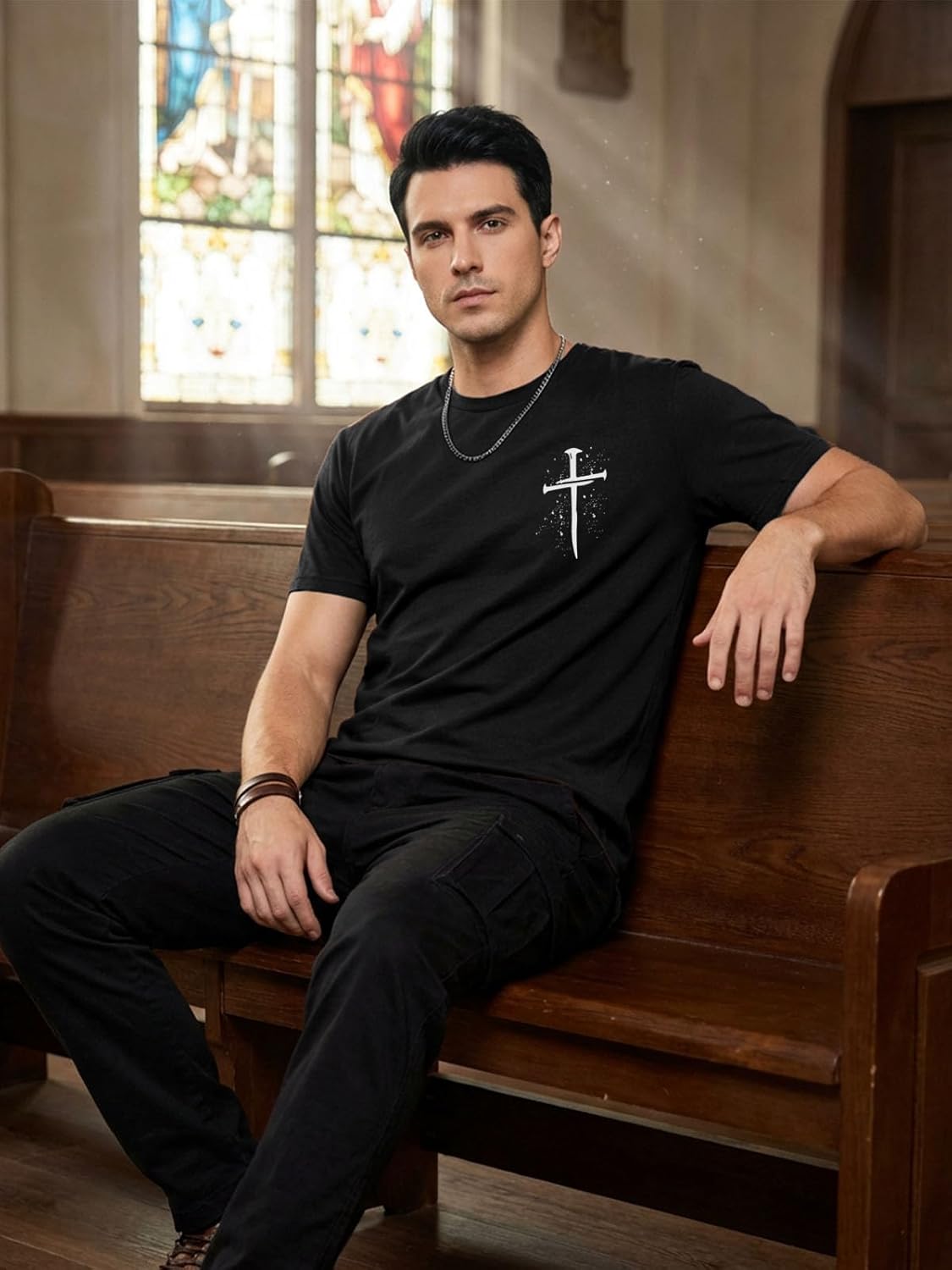 Christian Shirts for Men Jesus Faith Cross Religious Sayings Tshirt Vintage Bible Verse Inspirational Tee Tops - Image 3