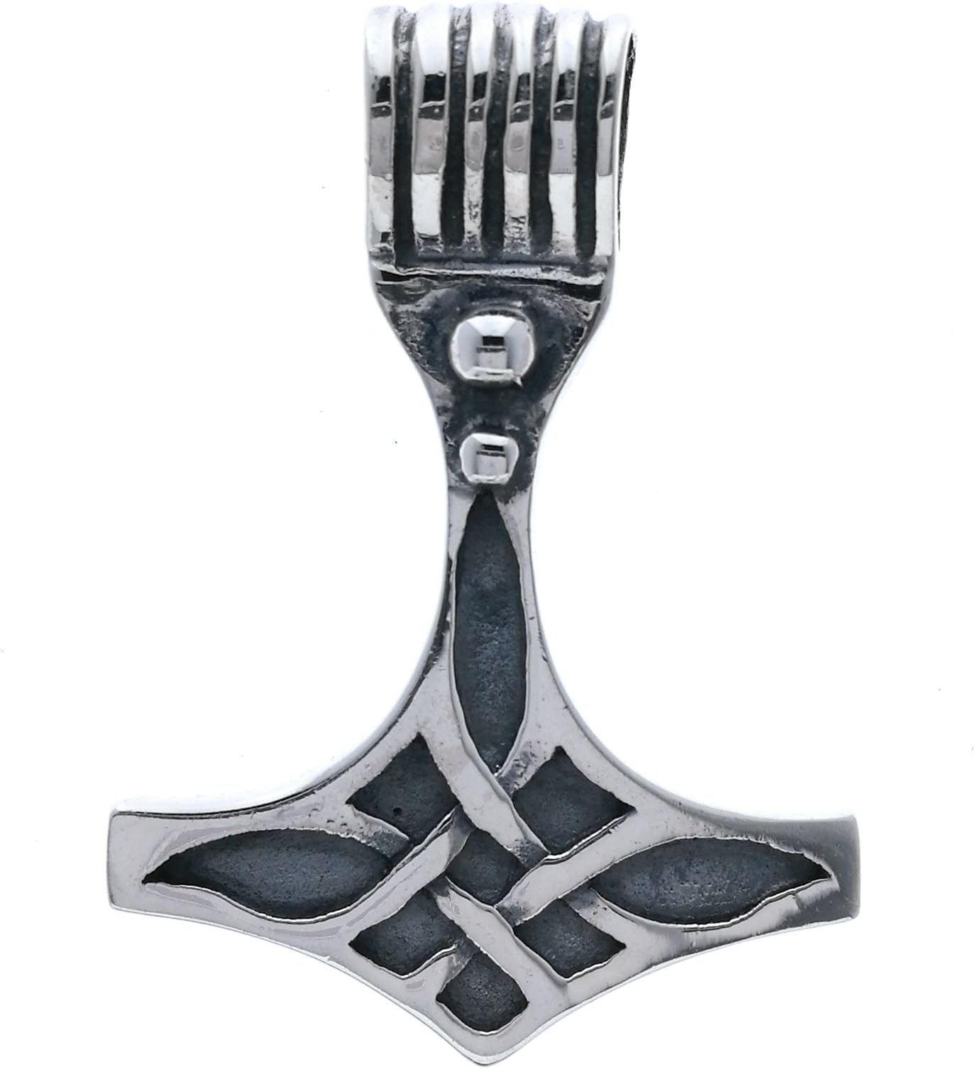 925 Sterling Silver Thor's Hammer Celtic Pendant w/ 18" Box Chain
