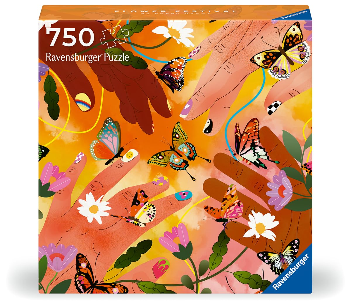 Ravensburger Art & Soul: Flower Festival - 750 Piece Jigsaw Puzzle with Poster | Unique, Vibrant Design | Crafted for Puzzle Enthusiasts - Image 2