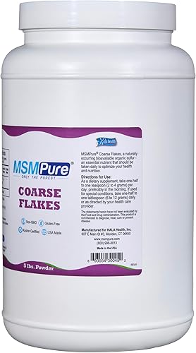 Miniatura 3 de KALA HEALTH MSMPure MSM Coarse Flakes 5lb y MSM Gel con Aloe Orgánico 8oz Bundle