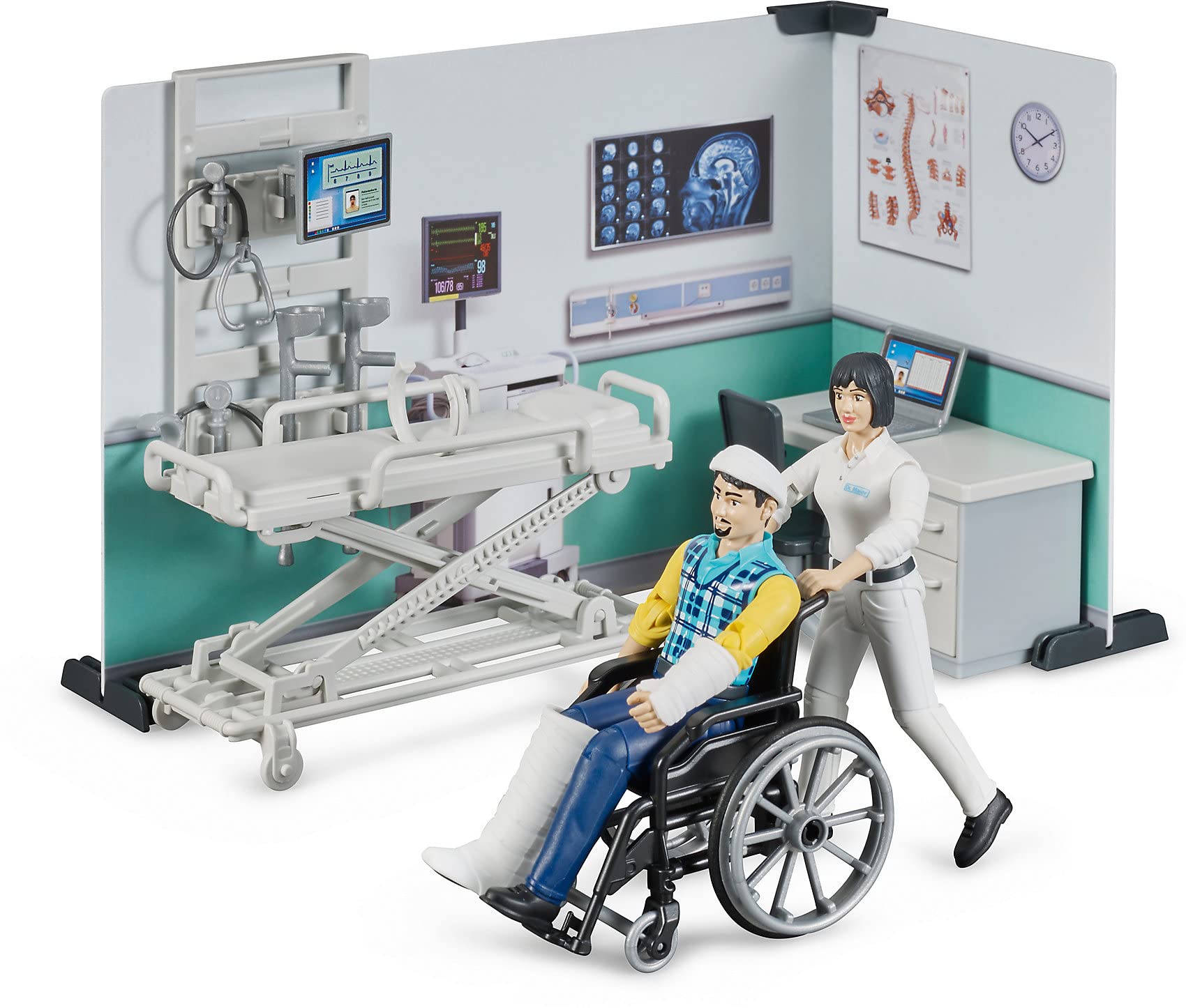 bruder 62711 - infermeria bworld, medico, paziente, attrezzatura medica, paramedico, servizio di soccorso