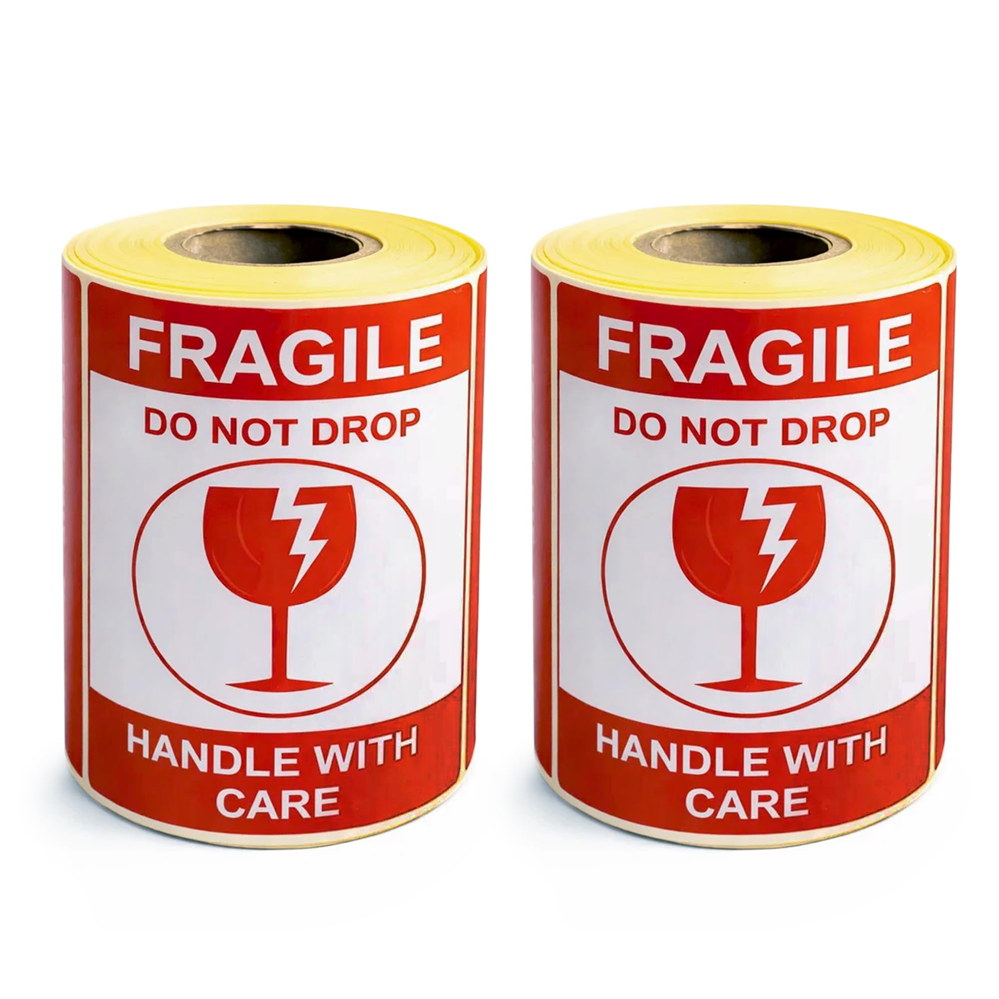 MOREBLUE® 4x6 Inch Fragile Handle with Care Sticker, Pack of 2 Rolls 200 Stickers, Self-Adhesive Warning Labels for Shipping, Glass & Breakable Items, Bold Red “Do Not Drop” Safety Labels-image-24