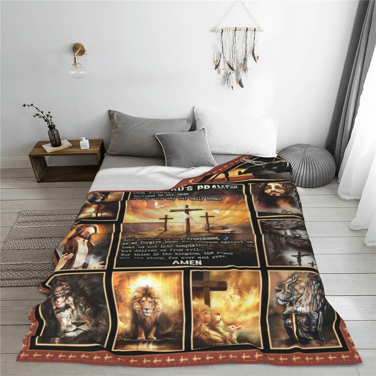 Coperta Religiosa Con Preghiera Di Guarigione – Regalo Cristiano Per Donne E Uomini, Morbida Flanella, Versetti Biblici, 127x101cm