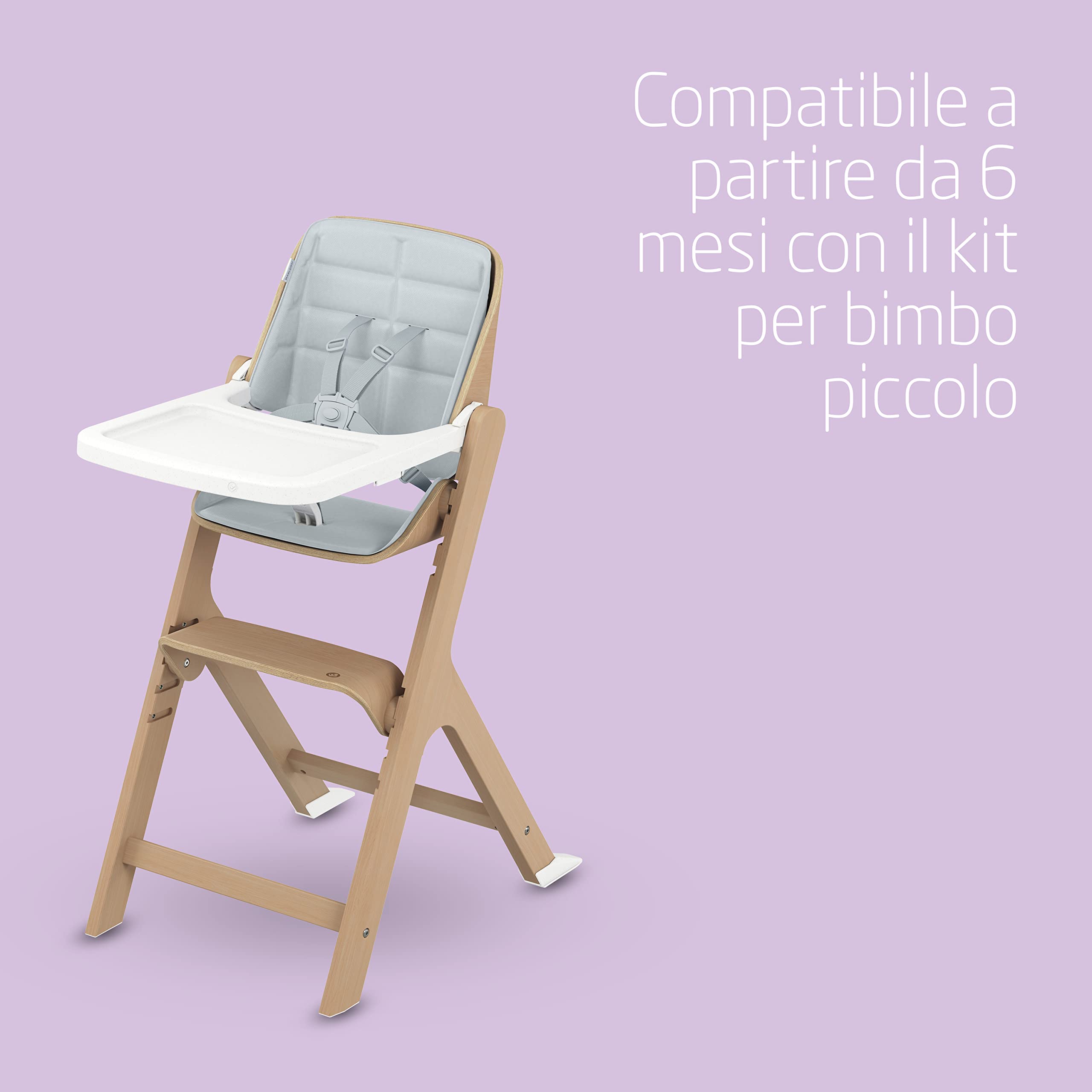 Maxi-Cosi Nesta Seggiolone Pappa Multifunzione in Legno, Seggiolone Evolutivo e Reclinabile, Seggiolone Bimbo Compatibile Con Accessori per un Uso dalla Nascita, 0 - 110 kg, Legno Naturale