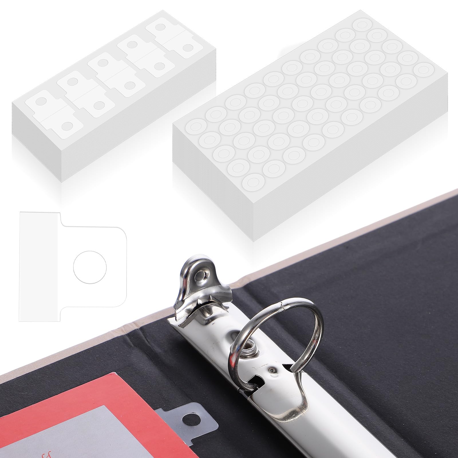1000 Pcs Binder Hole Stickers Clear Self Adhesive Reinforcement Labels Tags Change No Punched Page to Loose-Leaf Converter Refill Insert Office Document Scrapbooking Supplies for DIY Planner