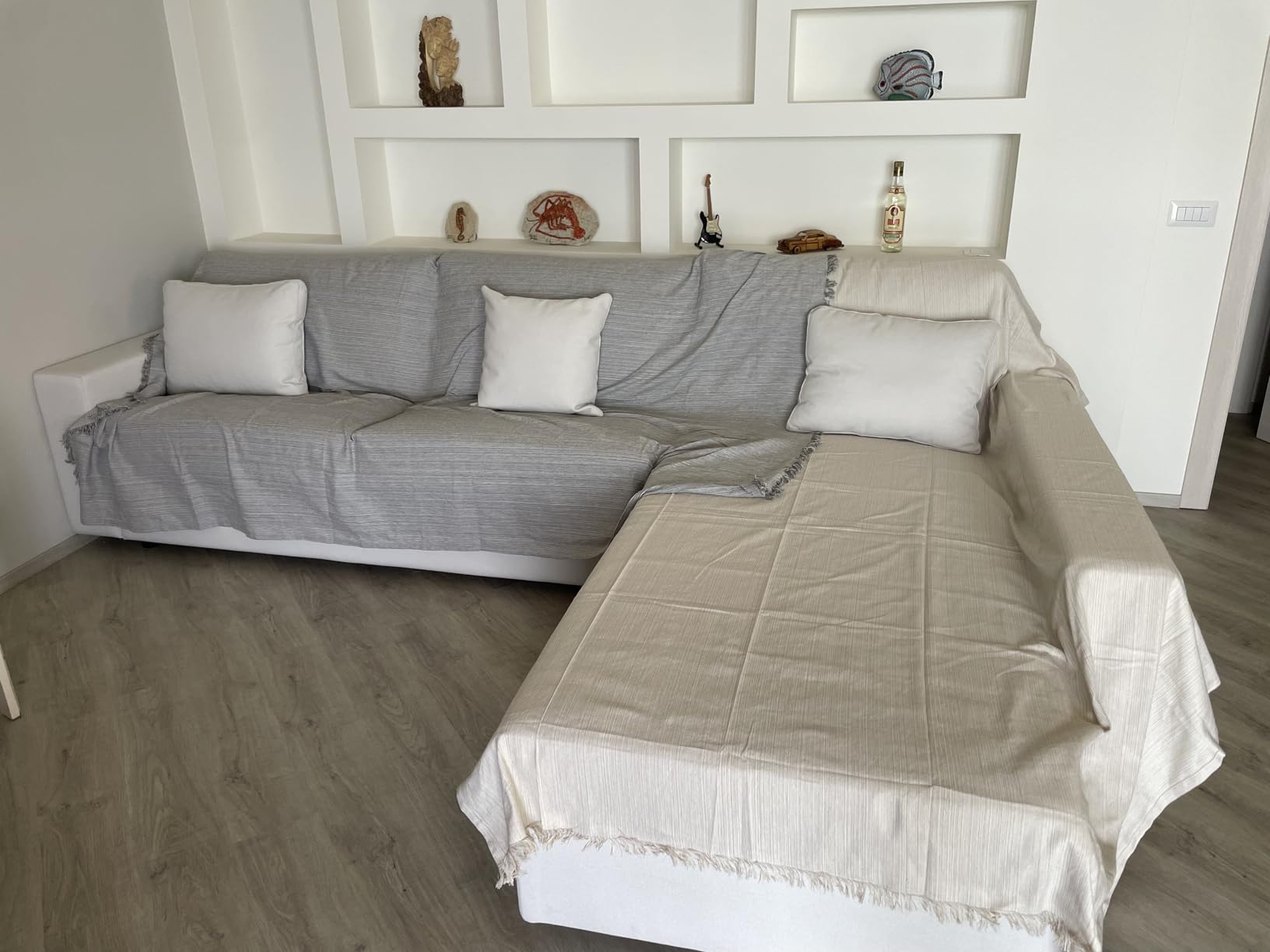 1 Pezzo Ascugamano Per Dvano Blu, Coperta Coprdvano Con Fnture N - Foto 5