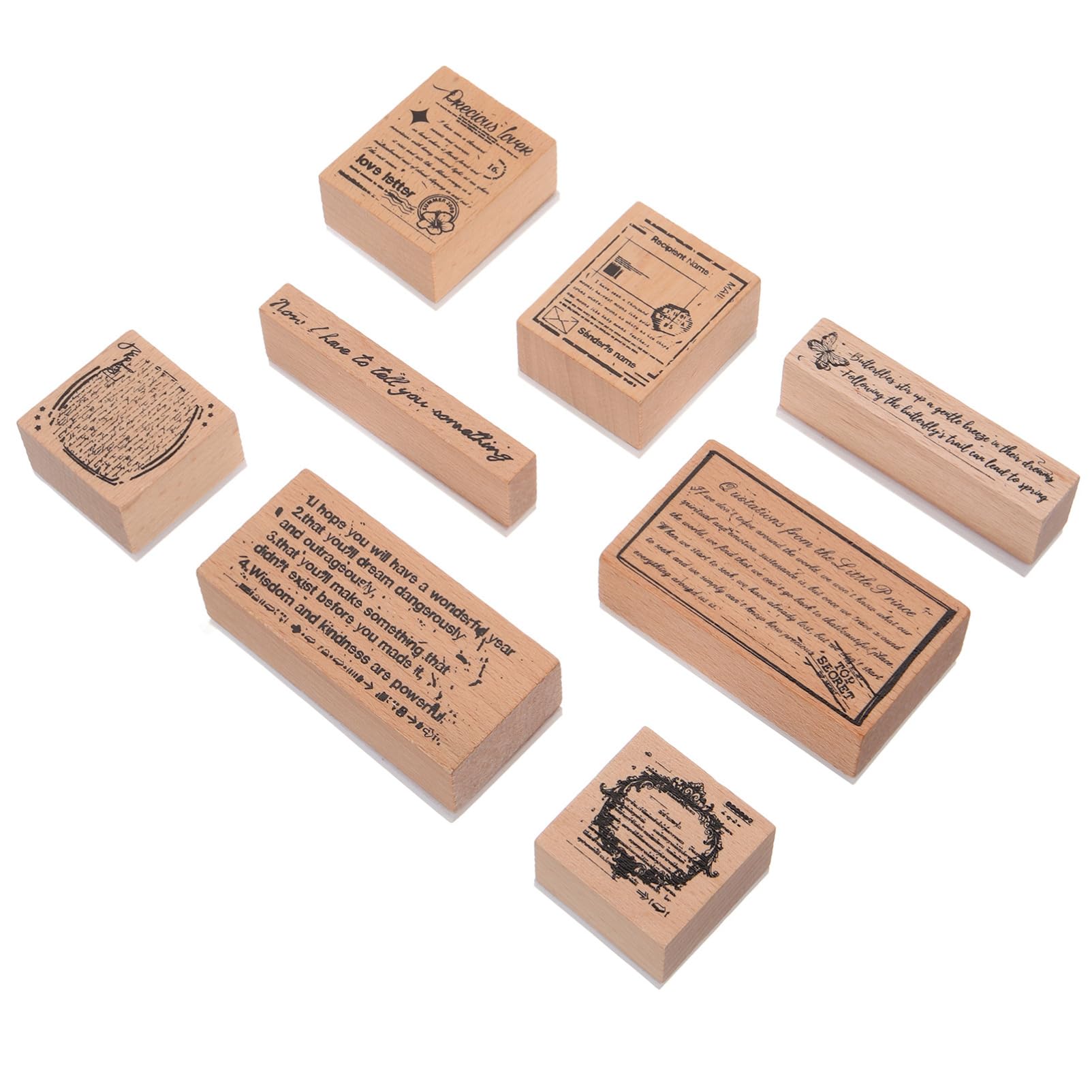 jojofuny 5 Sätze Stempelset Aus Holz Journaling-zubehör Scrapbooking Albumdekorationsstempel Junk-journal Sammelalben Dekorativer Stempel Stempeldekor Aus Holz 8 Stück * 5