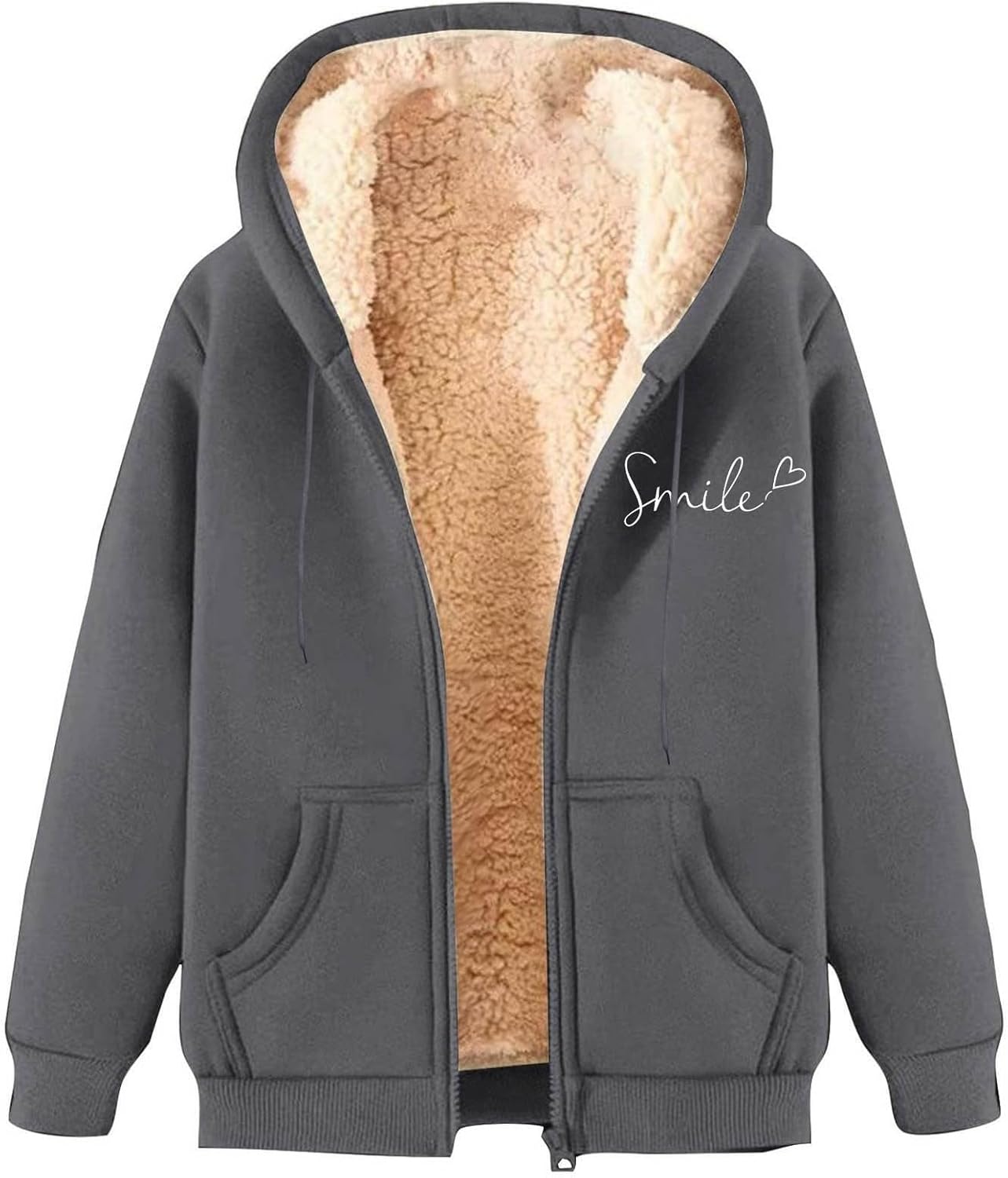 Générique Veste Femmes Cachemire Chaud Oversize Sweats À Capuche Zippé Polaire Automne Hiver Sweatshirt Mode Avec Poche Gilet Femme De Sport Manteau Hiver Polaire Grande Taille