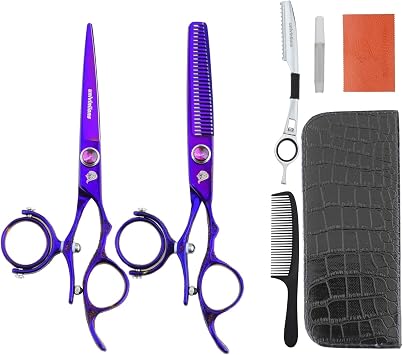 6.0 Inch Hair Scissors Kit Rotary Cutting Thinning Scissors Set Professional Hairdressing Scissors JP440C Steel Barber Accessories Salon Hair Clipper Professional Rotating Thumb Shears