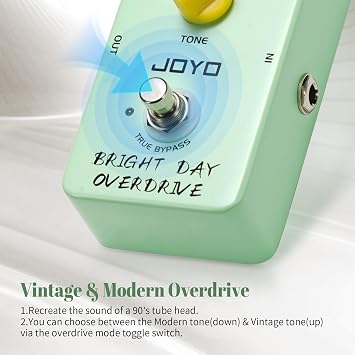 دواسات جيتار JOYO JF-25 Blues Overdrive True Bypass ودواسة ضاغط D55 وتعزيز نظيف مع 3 نطاقات EQ