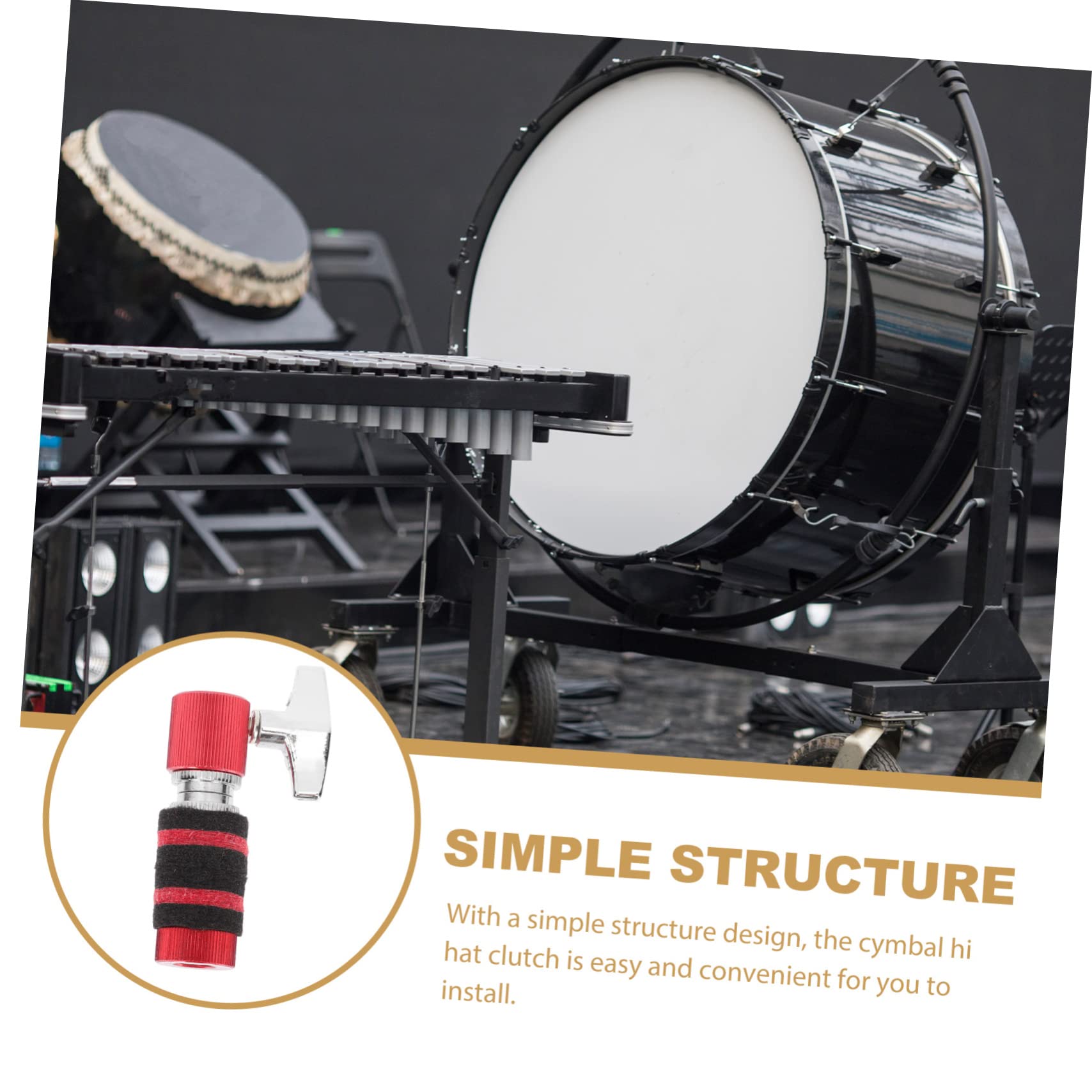 Levemolo Drum Set Drum Hi-hat Clutch Aluminum Alloy Cymbal Clutch Jazz Drum Accessory Easy Install