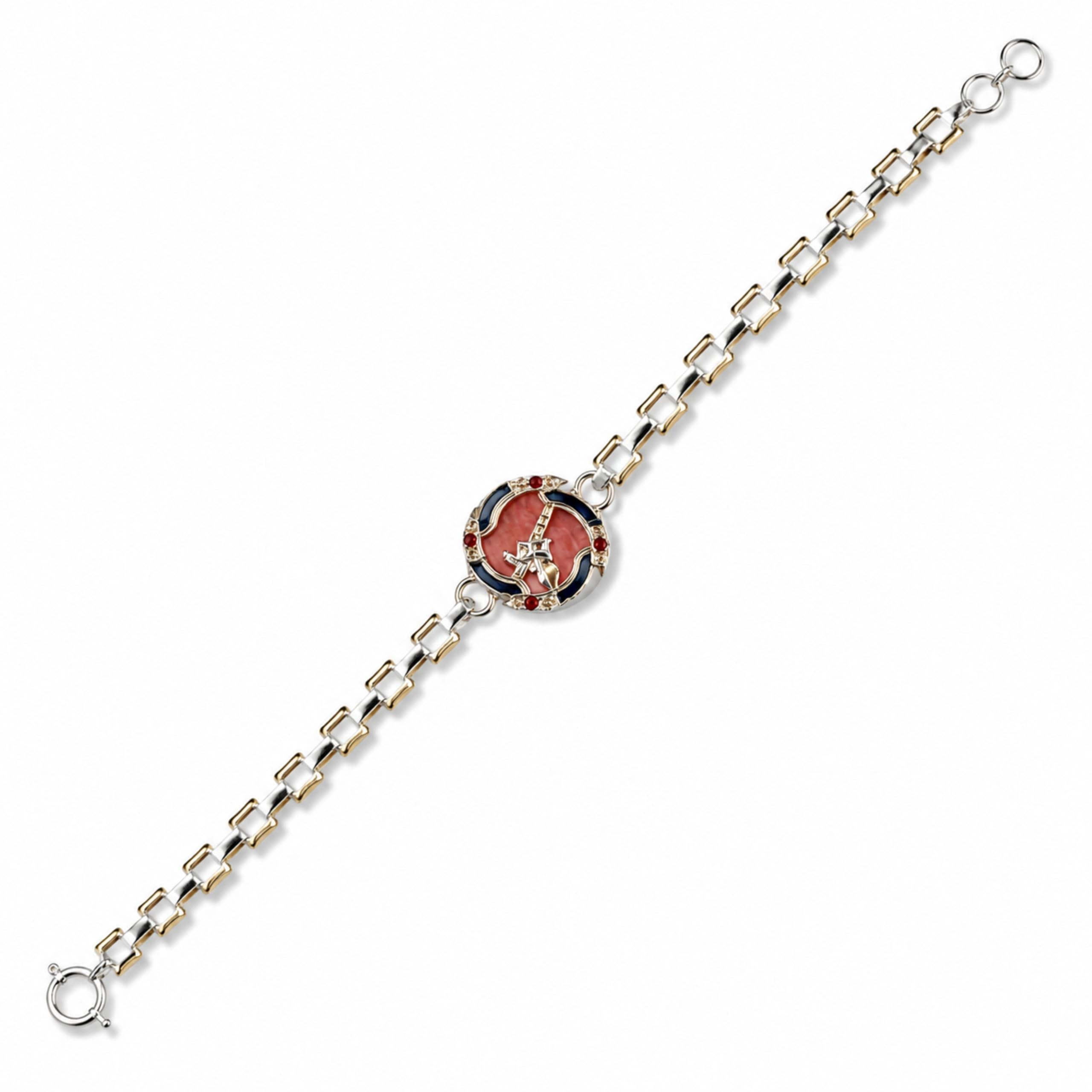 sparkle dreams Rakhi Bracelet with Circular Medallion Charm,Chain, Red and Blue Enamel Accent-picture-13