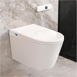 Smart-Wand-WC-Kombination, automatische Spülung, automatisch öffnender/schließender Deckel, beheizter Sitz, Warmwasser/Trockner, (Sie müssen keinen zusätzlichen Wassertank kaufen)