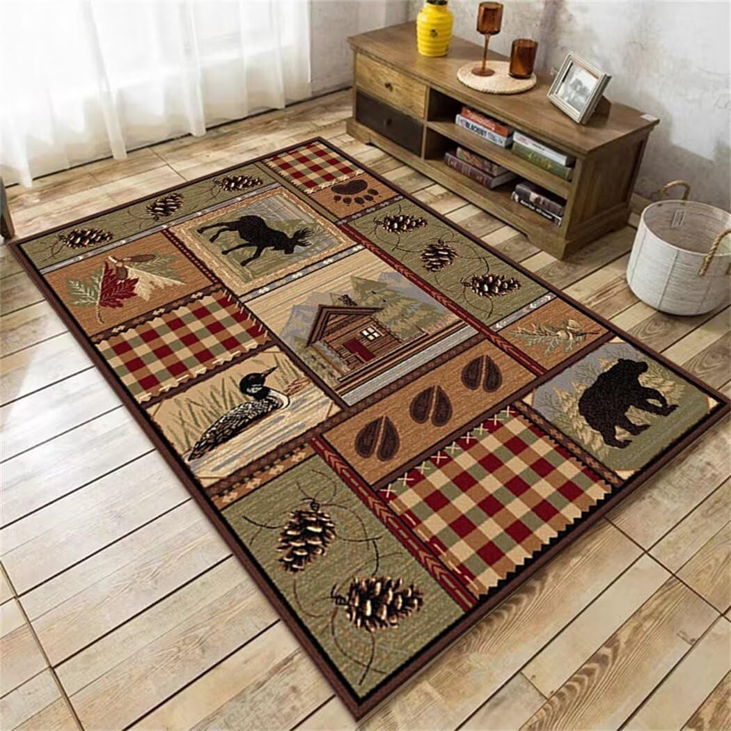 Tapis de salon lavable facile à nettoyer poils courts