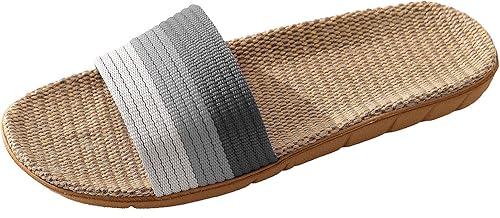Women's Men's Room Shoes, Hemp Slippers, Indoor Shoes, Lightweight, Quiet, Breathable, Antibacterial, Deodorized, Easy to Wear, Basic, Washable Slippers, Border, Hemp Breathes, Stylish and